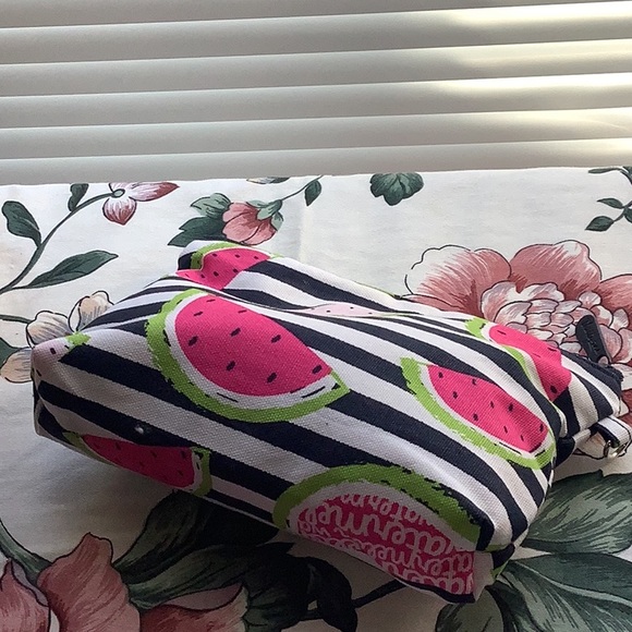 Cosmetic bag by ThirtyOne NWOT watermelon detail. Zipper compartment pin… - Picture 3 of 7